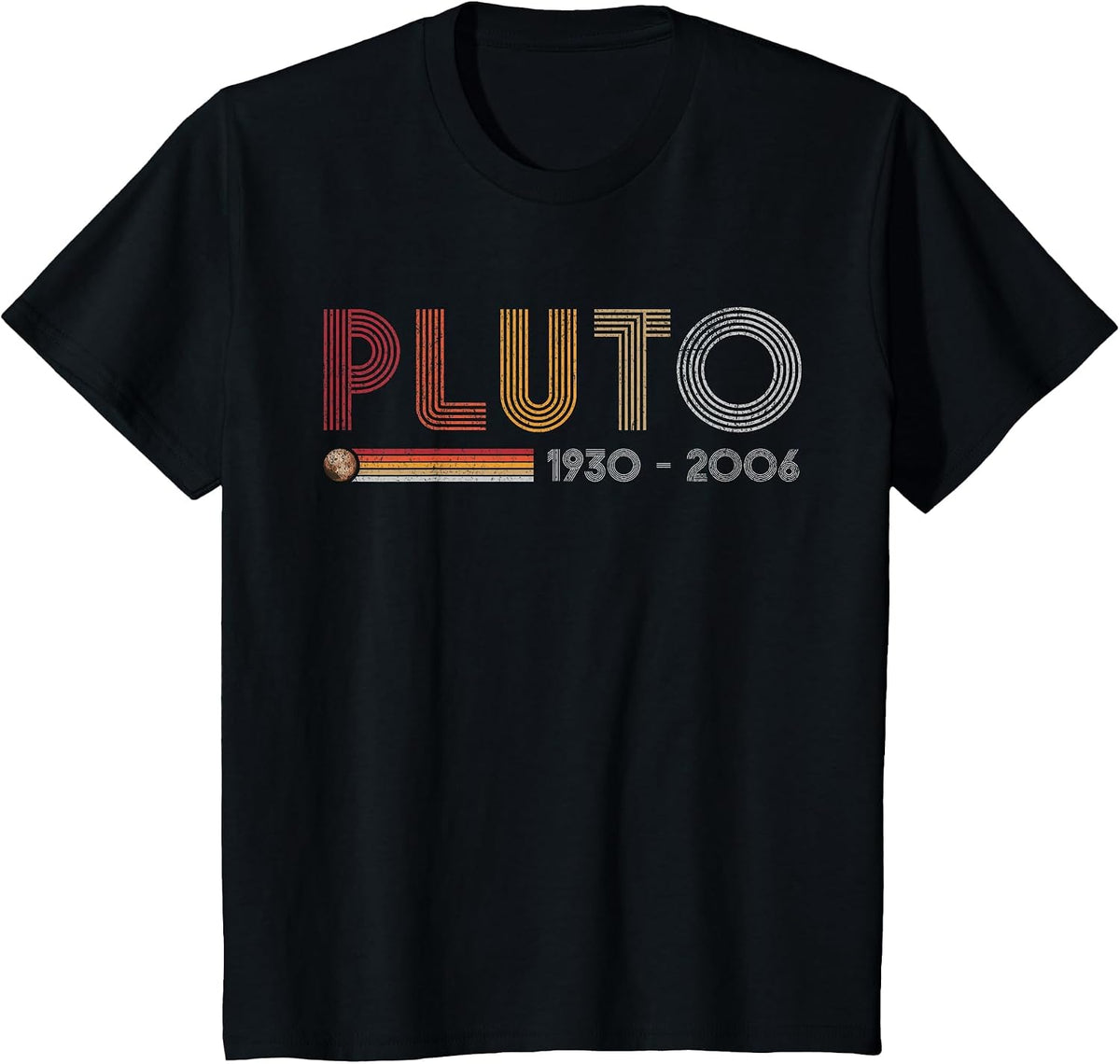Pluto Never Forget Science and Astronomy Retro Style Nerd T-Shirt - Black