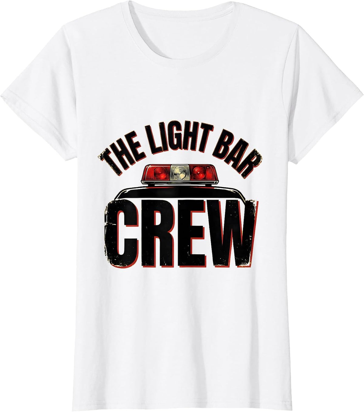 Women's THE LIGHT BAR CREW Vintage Firefighter Humor Fireman Gift T-Shirt - White