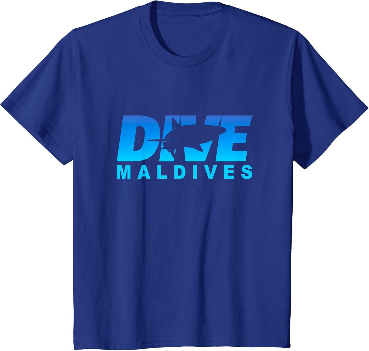 Dive Maldives with Shark, Scuba Diving in the Maldives T-Shirt - Royal Blue