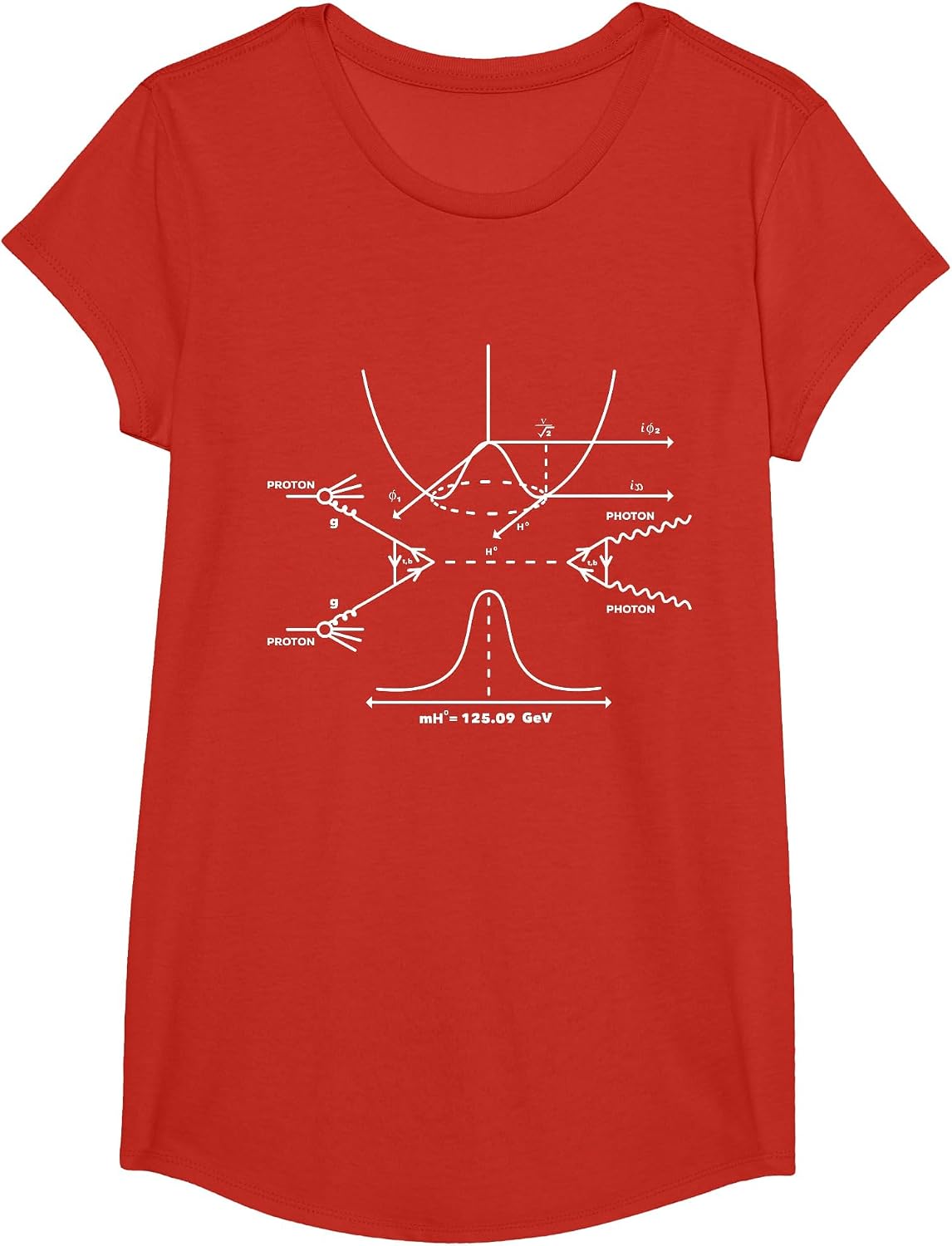 Physics Photon Double Slit Interference Astrophysicist T-Shirt - Girls Red