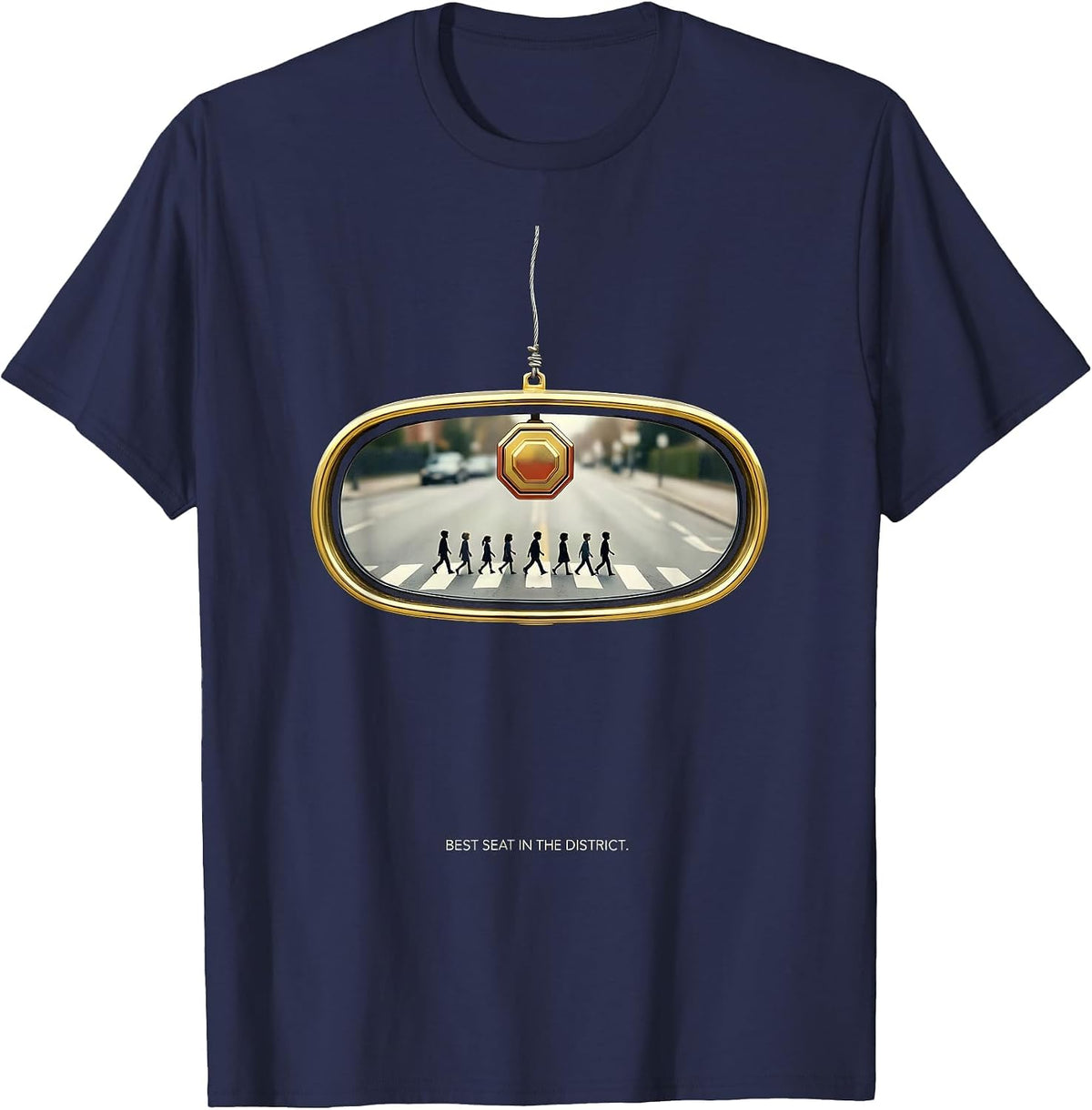 Best Seat In The District Funny School Bus Driver T-Shirt - Navy Blue
