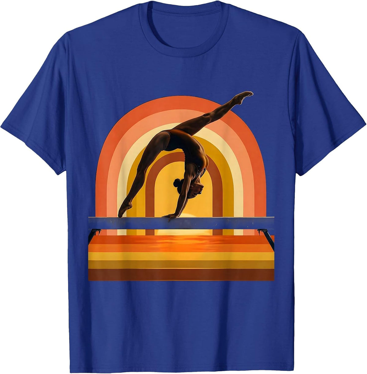 My Girlfriend Beats Me Gymnastics Beam Flip T-Shirt - Royal Blue