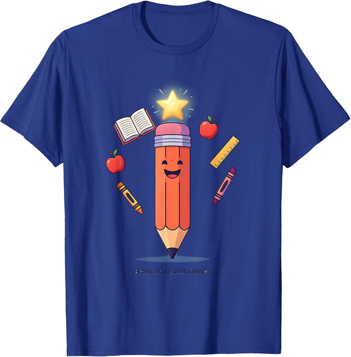 Born to Learn Things 1st Grade Girls Design T-Shirt - Royal Blue