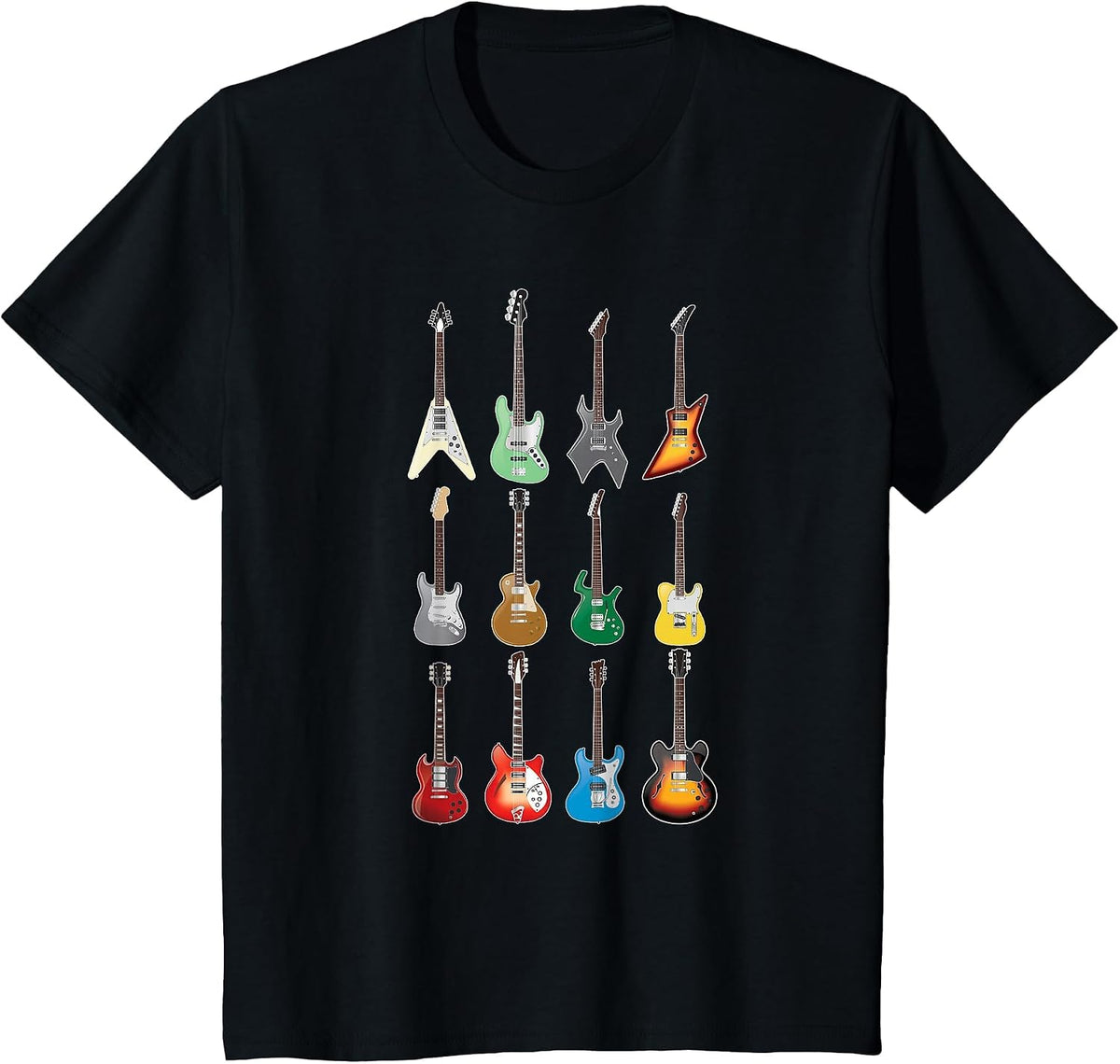 Electric Guitarist T-Shirt - Vintage Guitar Collection 2 T-Shirt - Black