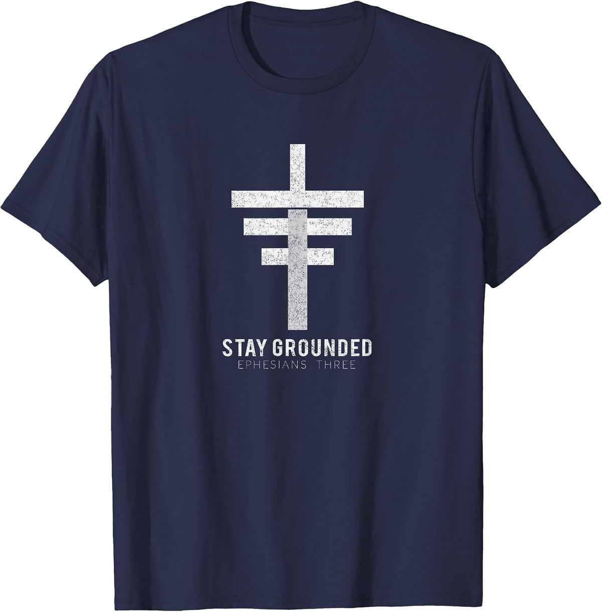 Stay Grounded - Christian Ephesians 3 - Electrician Graphic T-Shirt - Navy Blue