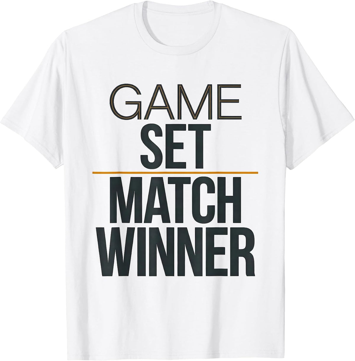 Men's Game Set Match Winner Tennis Design T-Shirt - White