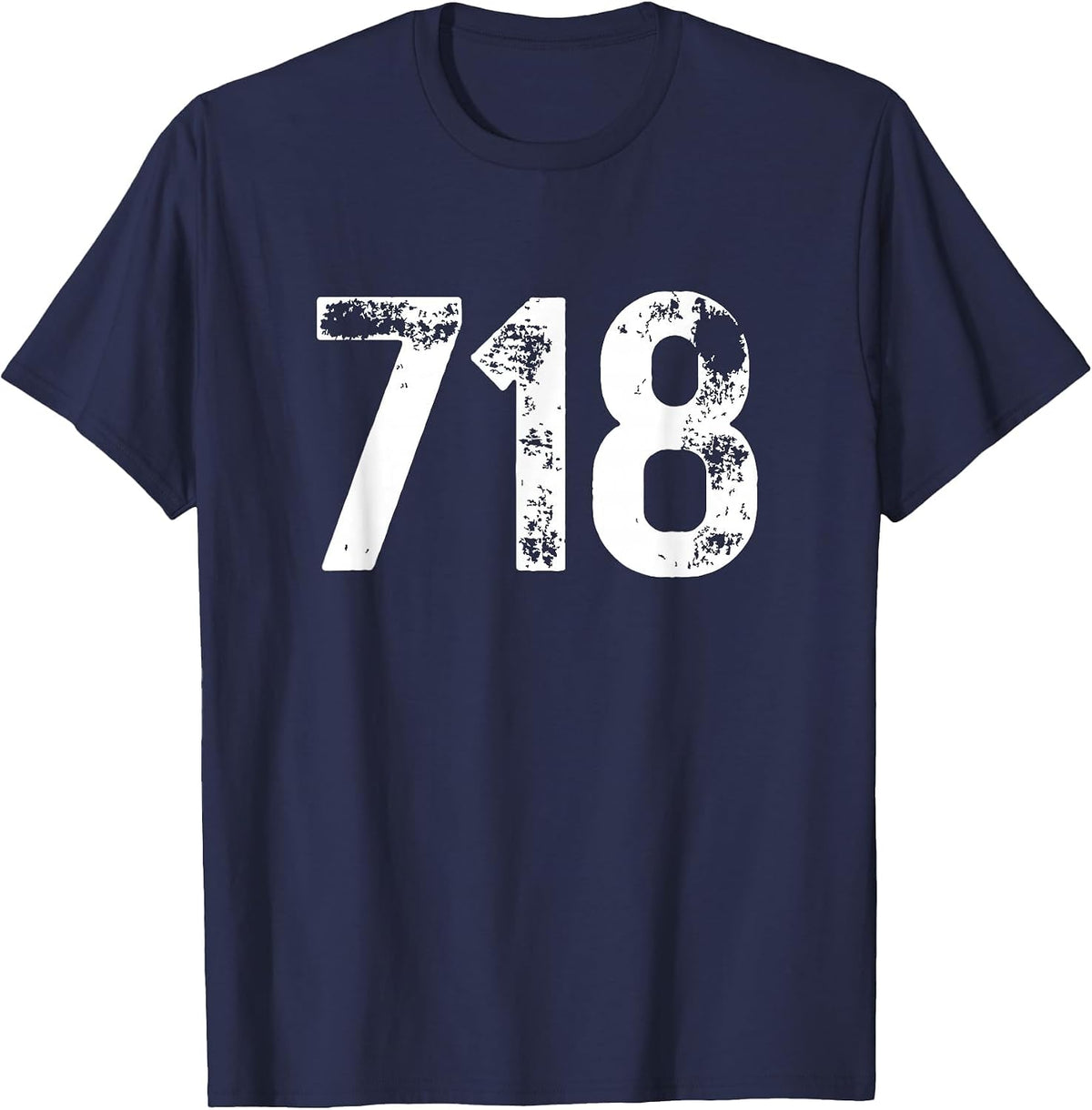 718 Area Code New York NY Mobile Phone Area Code 718 T-Shirt - Navy Blue