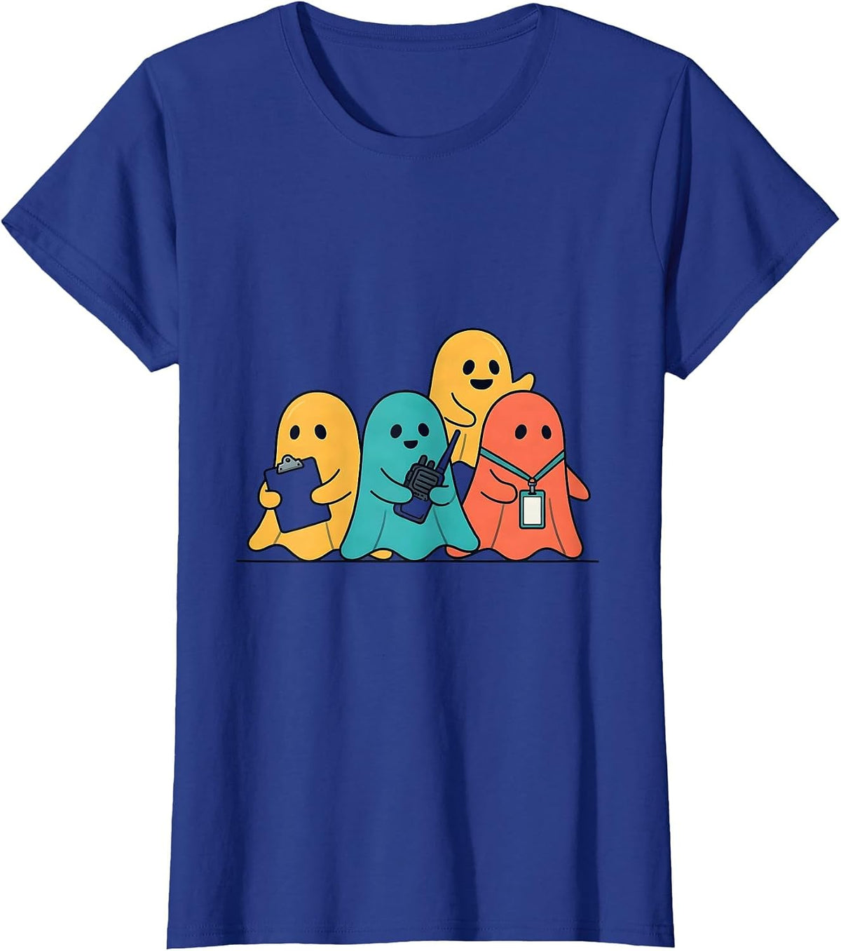 Women's Friendly Ghost Sheet Para Normal Activities Sped Teacher T-Shirt - Royal Blue