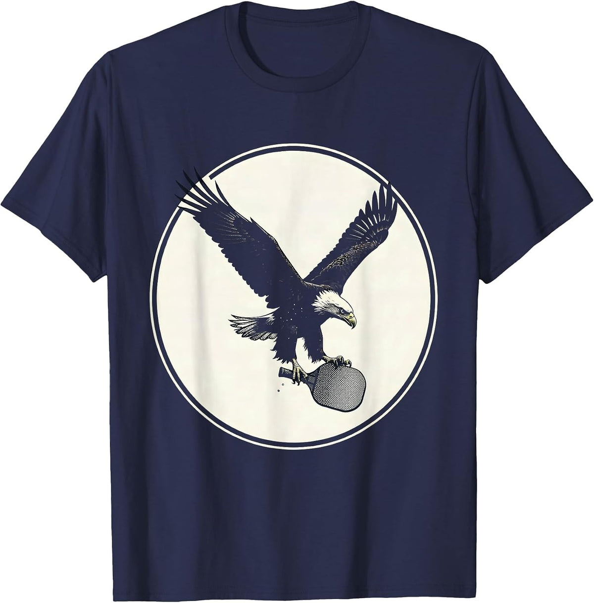 Men's Eagle Diving with Pickleball Graphic Tee T-Shirt - Navy Blue