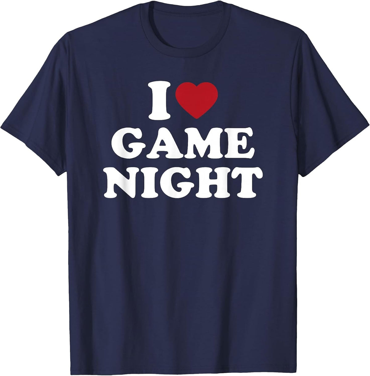 I Love Game Night Funny Board Game Dice Party Gamer T-Shirt - Navy Blue