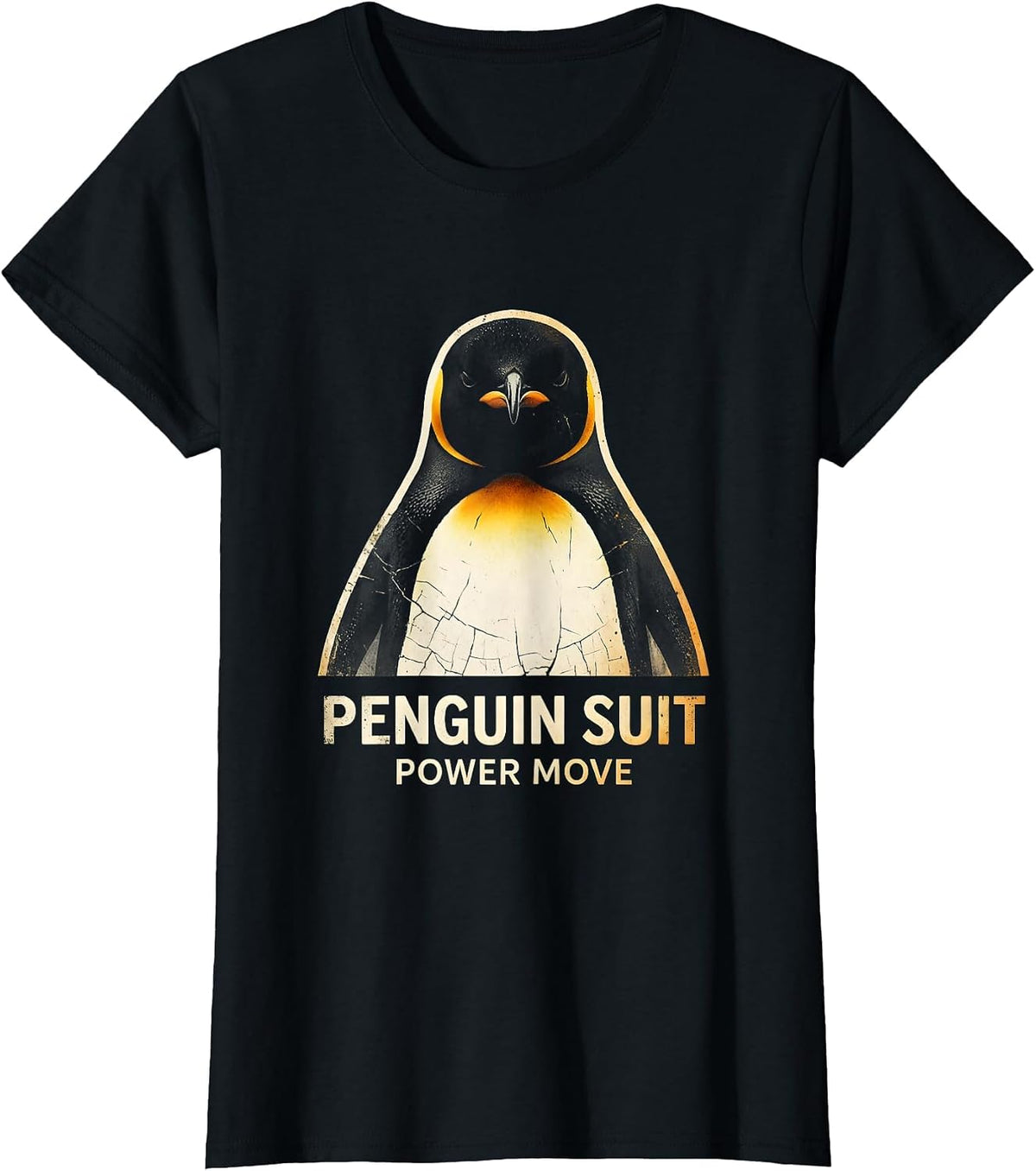 Penguin Suit Power Move Tuxedo Design T-Shirt - Black