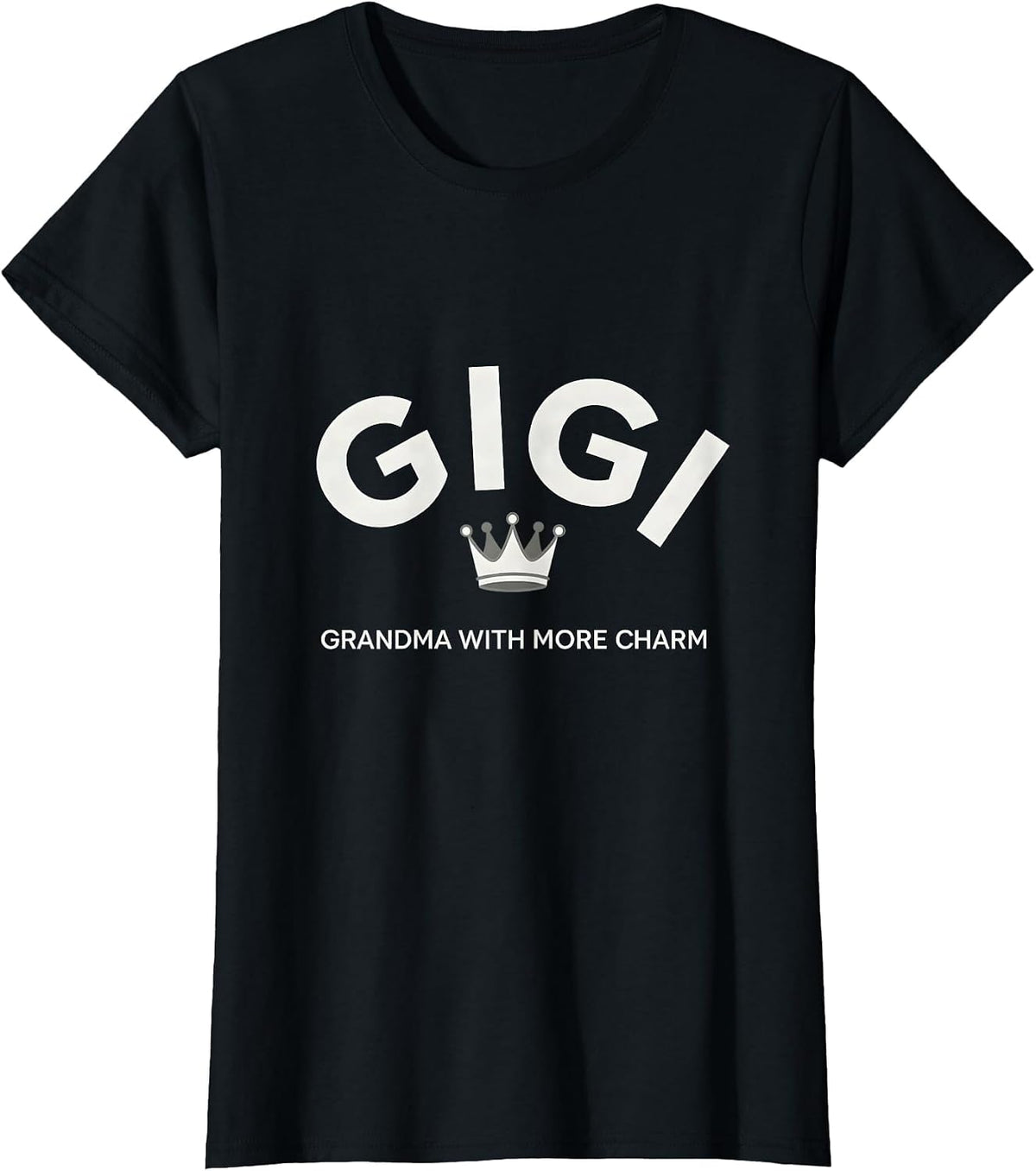 Women's Gigi Grandma With More Charm Funny Grandmother Gift T-Shirt - Black