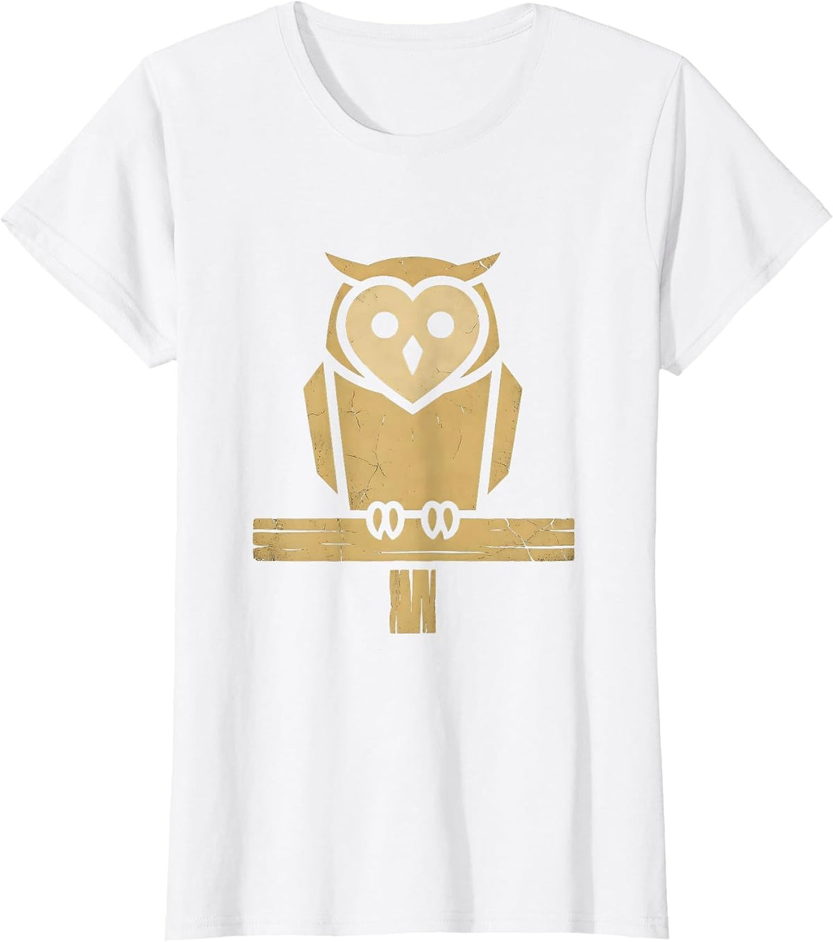 Barn Owl Perched on Rusty Fence Post Illustration T-Shirt - White