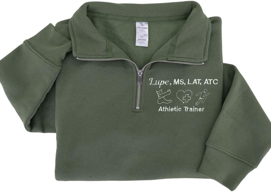 DILYPOD Personalized Embroidered Nurse Quarter Zip Sweatshirt, Gift for Nurses, Doctors, Healthy Care, Medical Gifts -