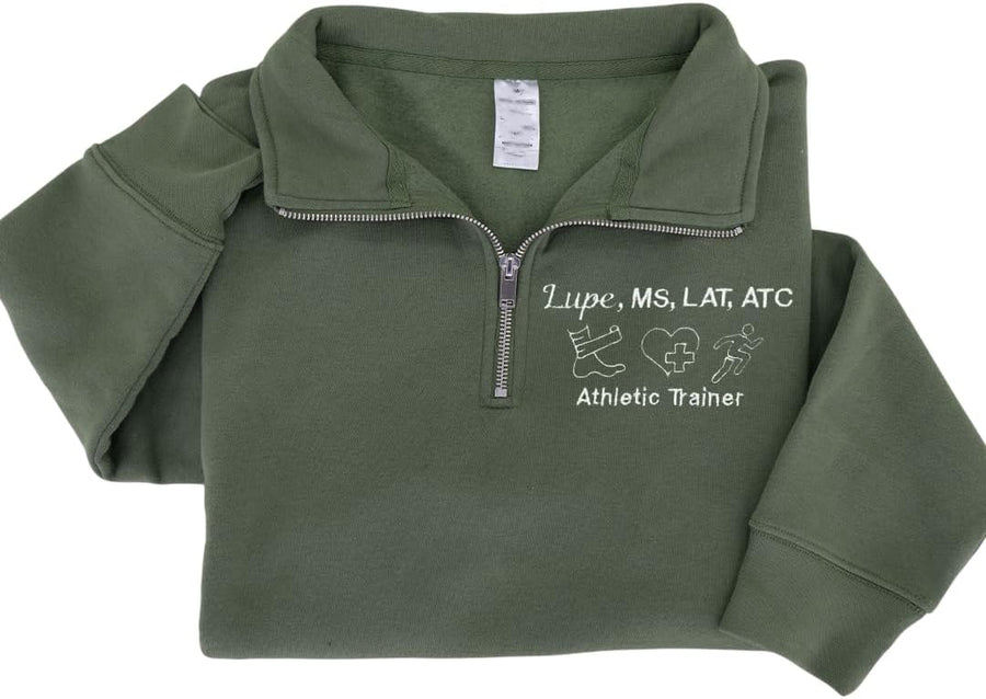 DILYPOD Personalized Embroidered Nurse Quarter Zip Sweatshirt, Gift for Nurses, Doctors, Healthy Care, Medical Gifts -
