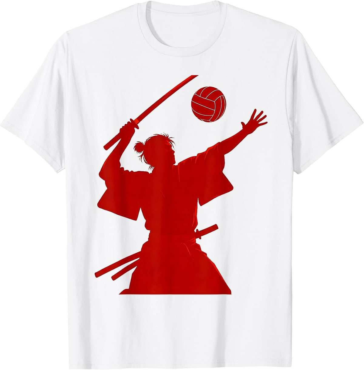 Men's Samurai Volleyball Warrior Serve Graphic T-Shirt - White