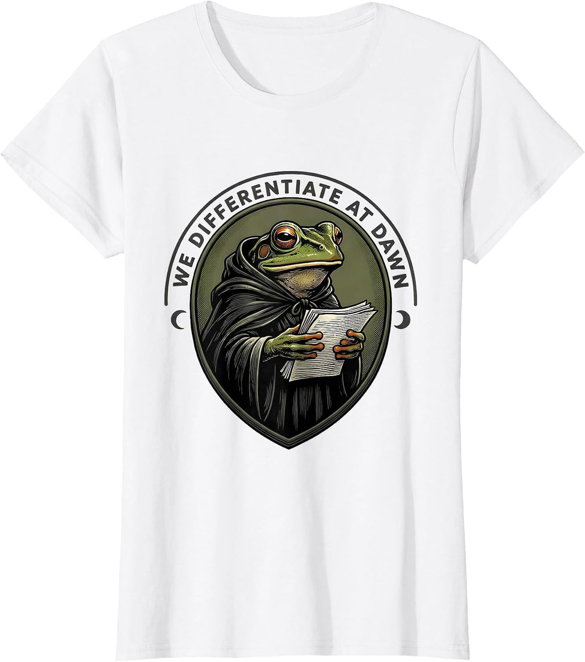 Women's We Differentiate At Dawn Funny Frog Teacher Back to School T-Shirt - White