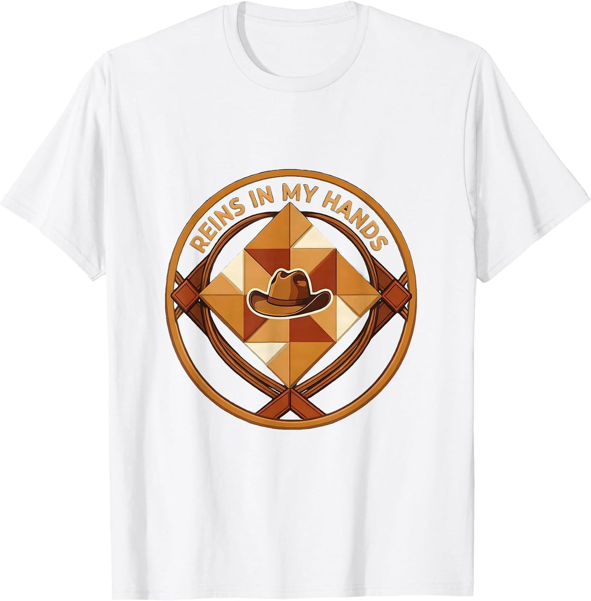 Reins In My Hands Cowgirl Western Design T-Shirt - White