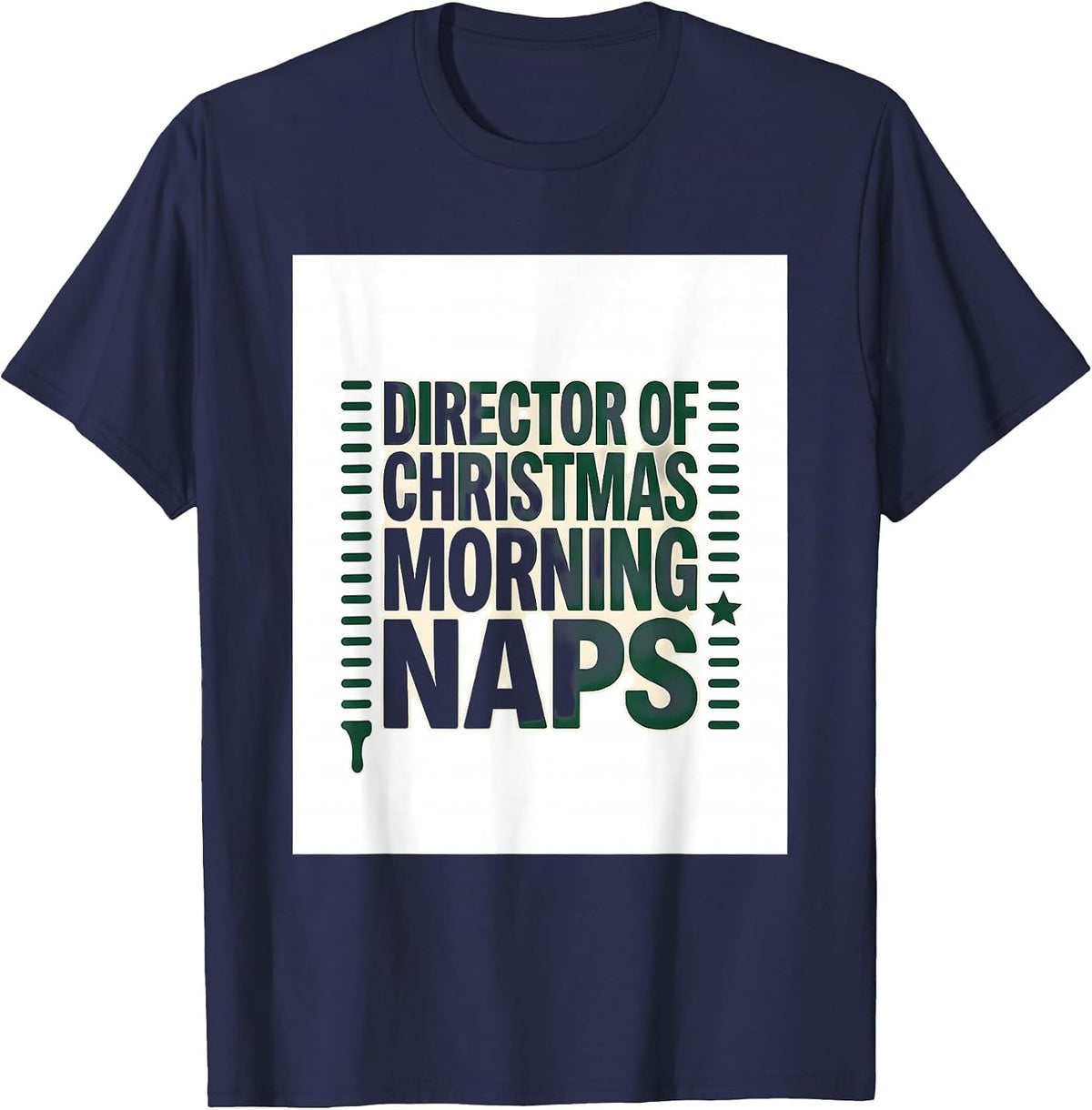 Director Of Christmas Morning Naps Funny Sloth Lover Gift T-Shirt - Navy Blue