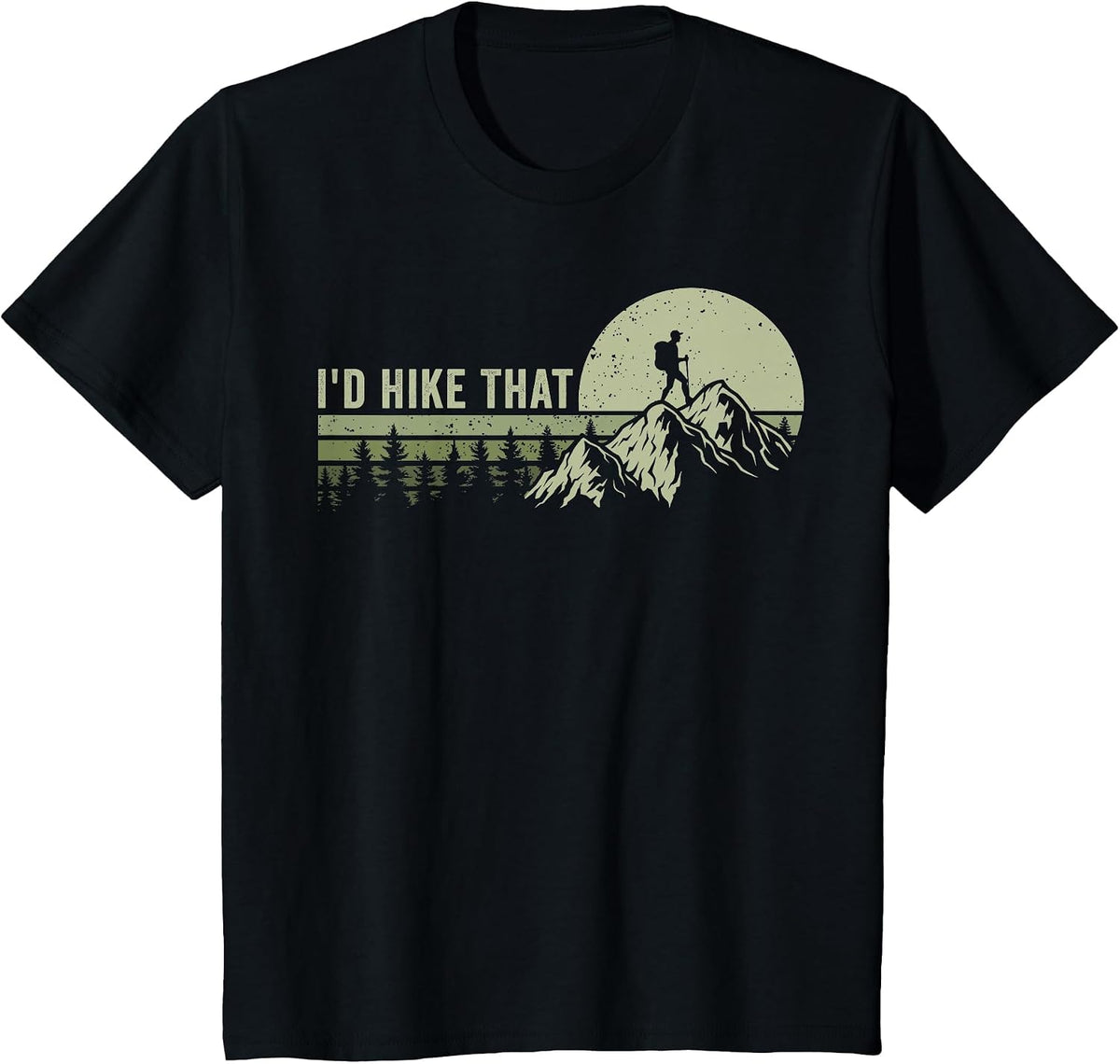 I'd Hike that Funny Hiking Outdoor T-Shirt - Black