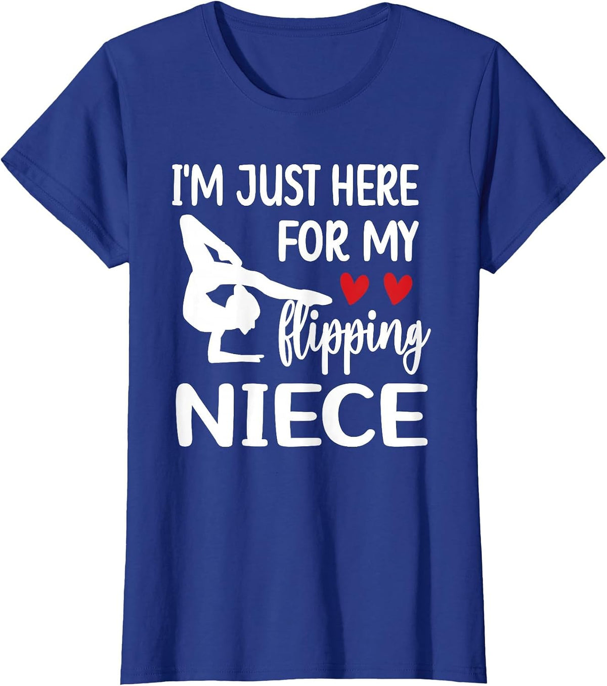Here for My Niece Gymnastics Aunt Gymnast Auntie T-Shirt - Royal Blue
