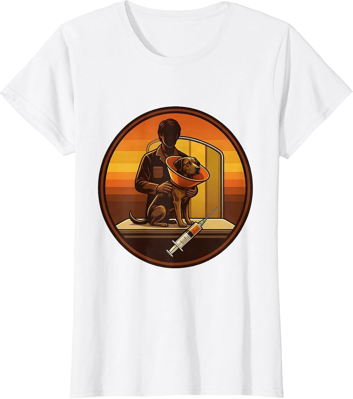 Women's Vet Tech Humor Retro 70s Veterinary Clinic Staff T-Shirt - White