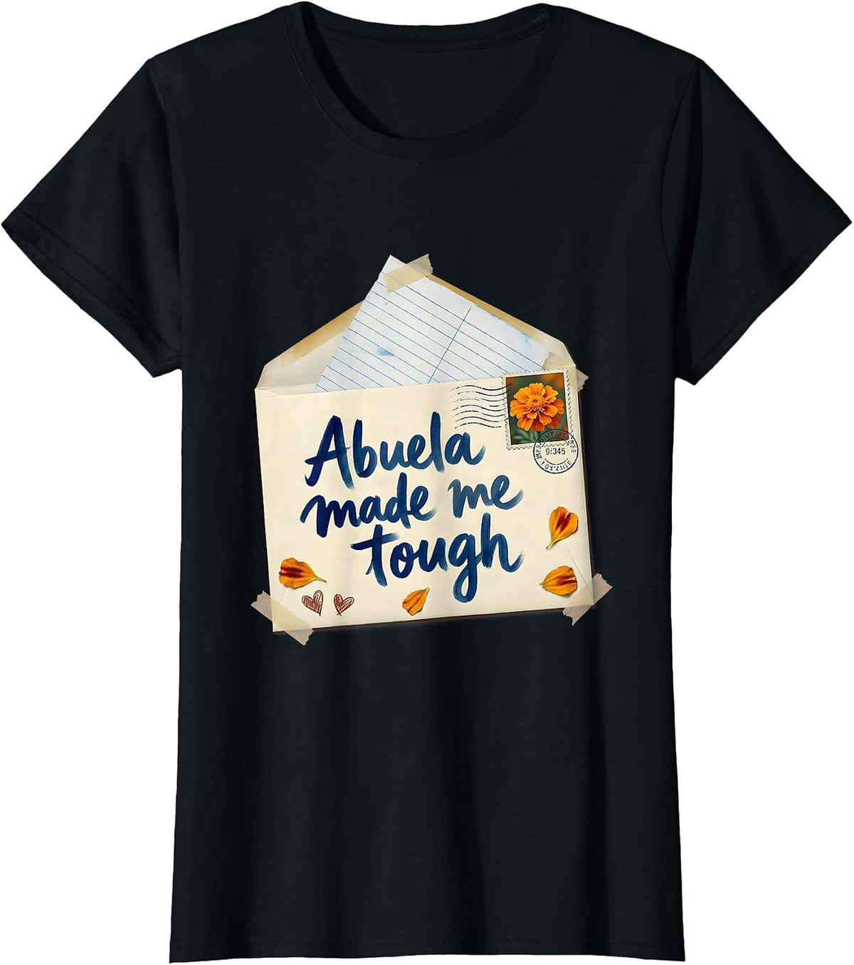 Abuela Made Me Tough Mexican Heritage Design T-Shirt - Black