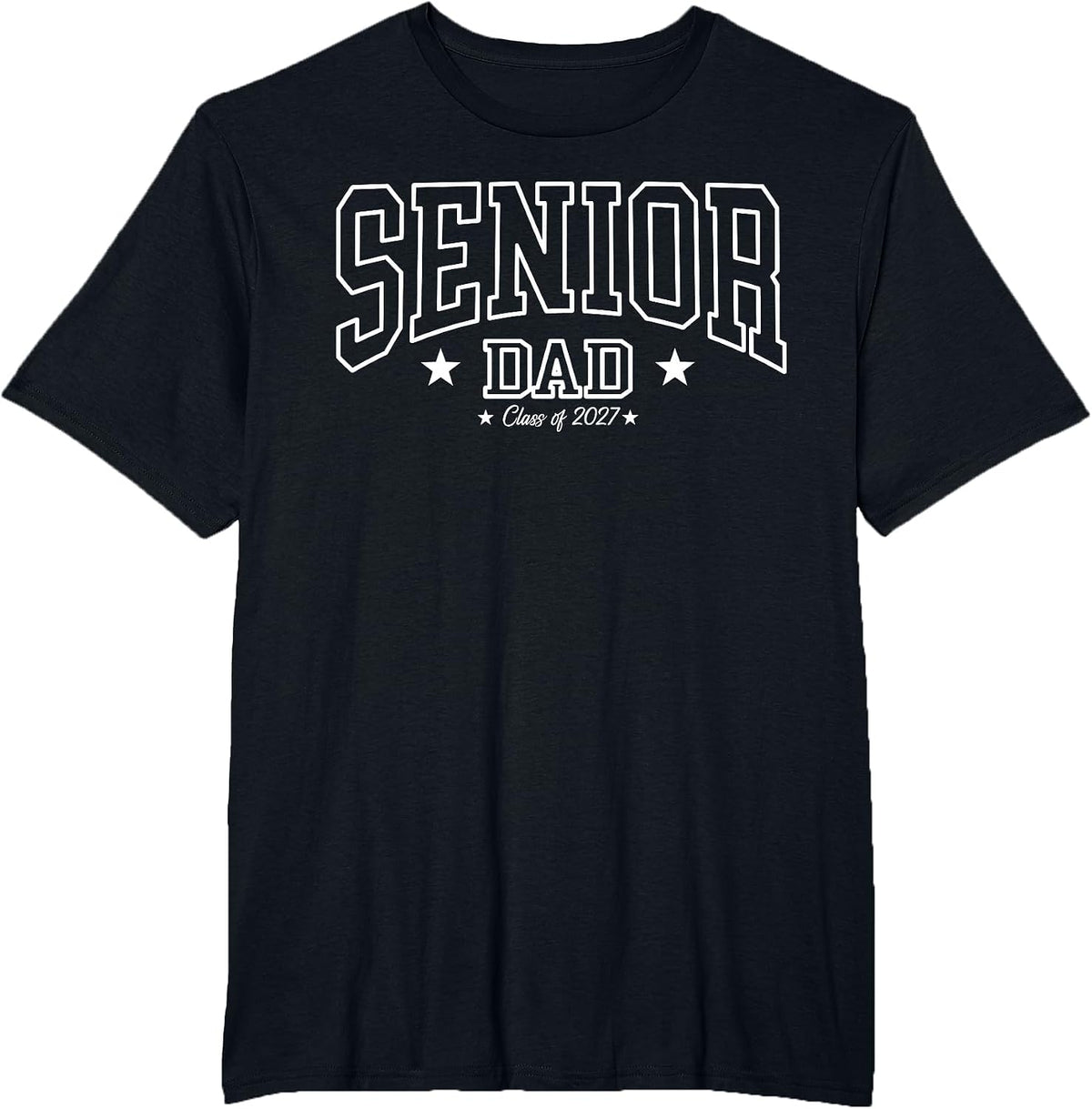 Senior Dad Class of 2027 Striped Graduate Father Graduation T-Shirt - Black