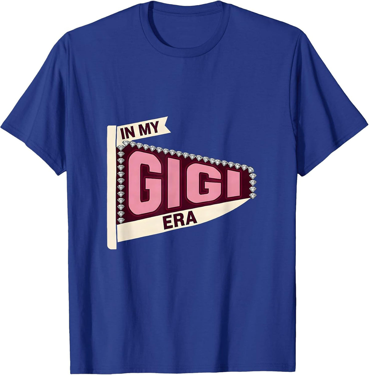 In My Gigi Era Sparkle Varsity Retro Groovy Mother's Day T-Shirt - Royal Blue