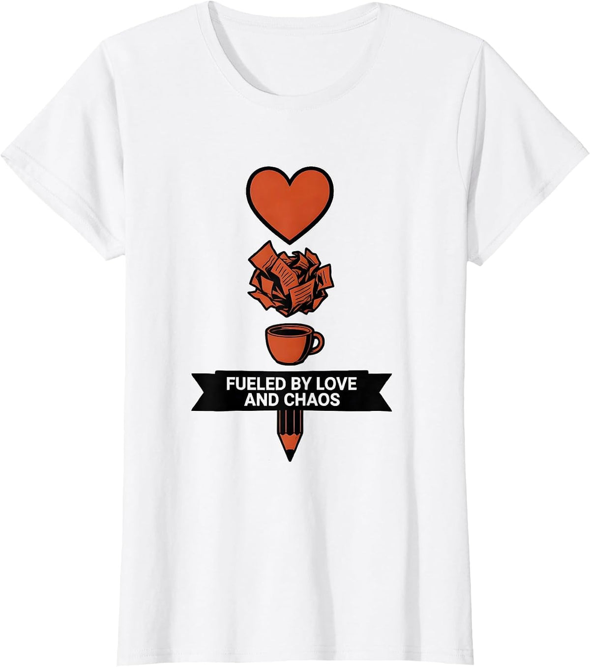 Women's Fueled by Love and Chaos Sped Teacher Design T-Shirt - White