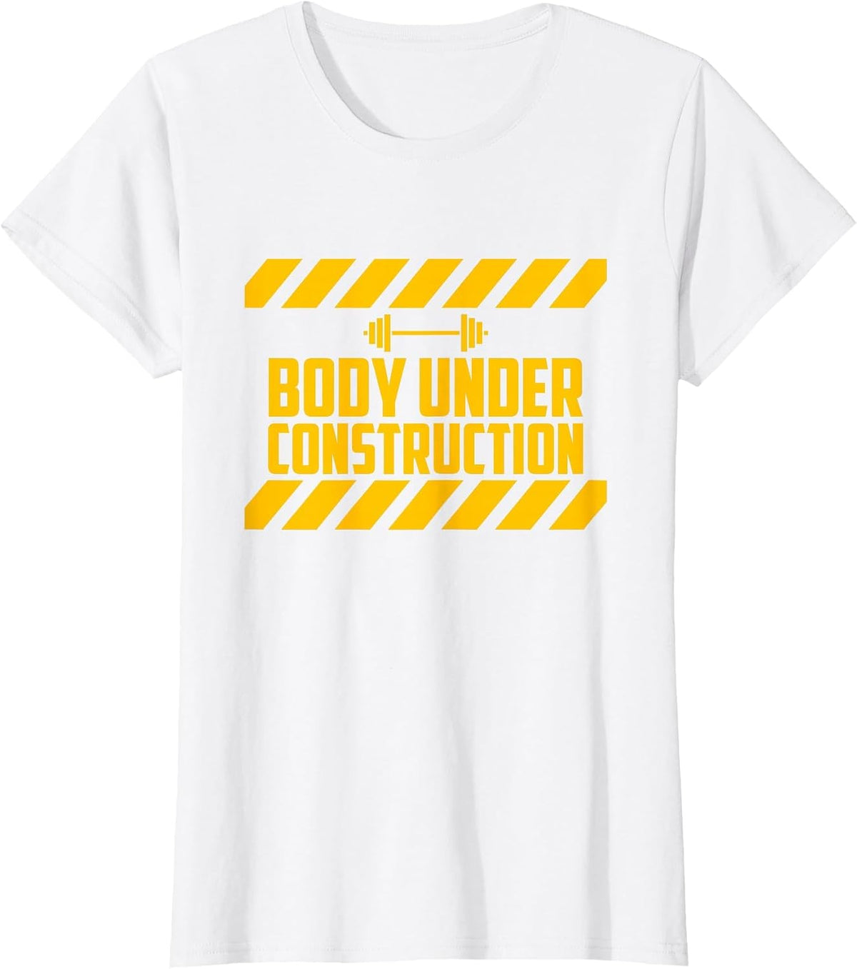 Body Under Construction, Funny Workout, Gym, Bodybuilding T-Shirt - White