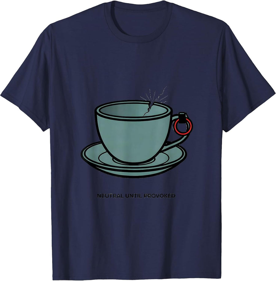 Neutral Until Provoked Editorial Conceptual Chaotic Neutral T-Shirt - Navy Blue