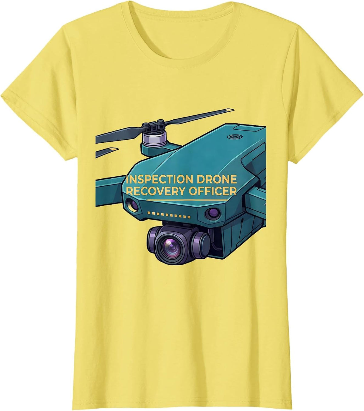 Inspection Drone Recovery Officer Funny Robotics Engineer T-Shirt - Lemon Yellow