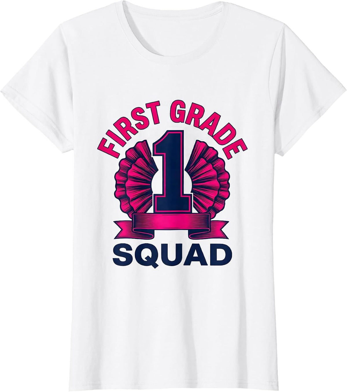 First Grade Squad Cheerful Pennant Back To School Girl First T-Shirt - White