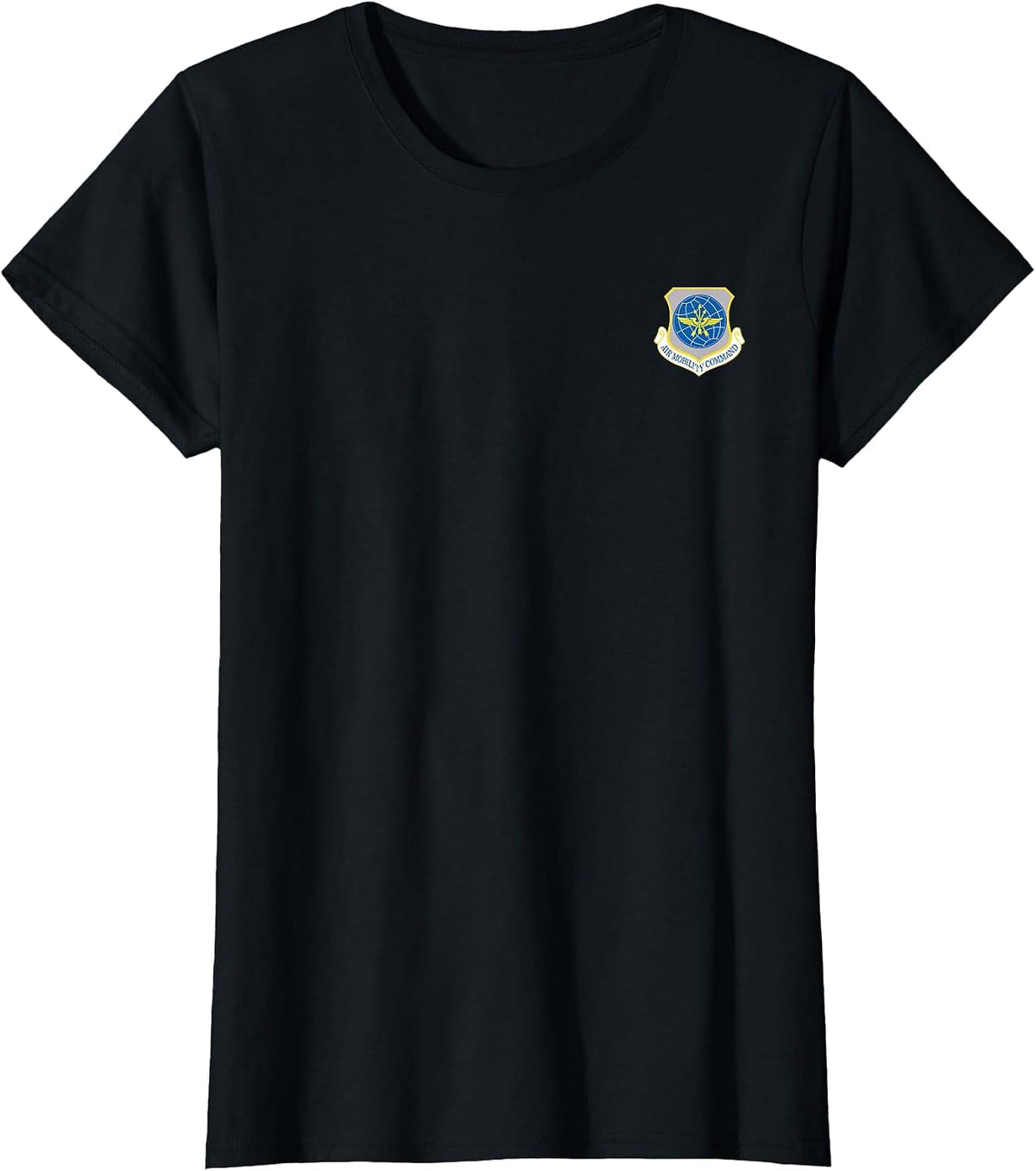 Air Mobility Command Veteran Soldier Vintage Small Logo T-Shirt - Black