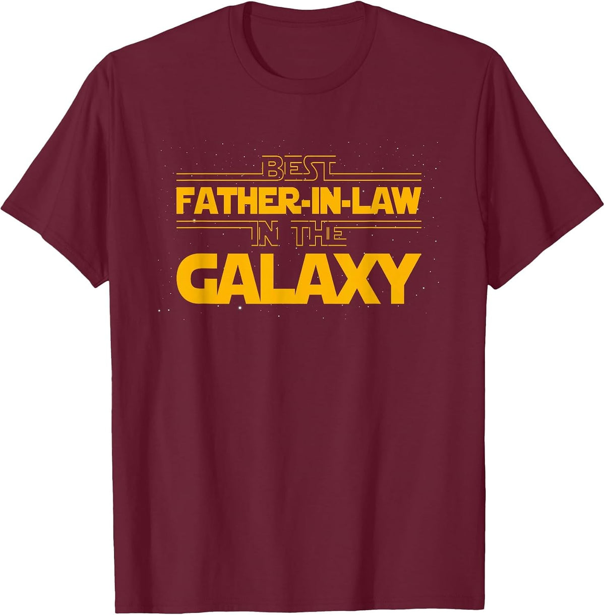 Best Father-in-Law in the Galaxy Wedding Marriage Bride Dad T-Shirt - Burgundy