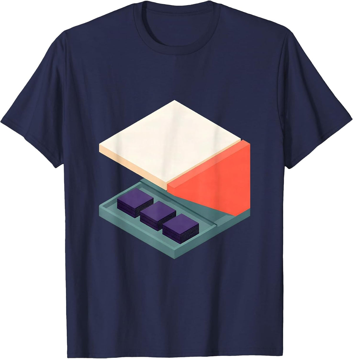 Men's Reply Console Isometric Vector AI Culture Humor T-Shirt - Navy Blue