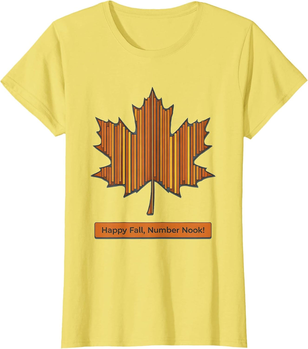 Happy Fall, Number Nook! Retro Teacher Fall Classroom Wear T-Shirt - Lemon Yellow
