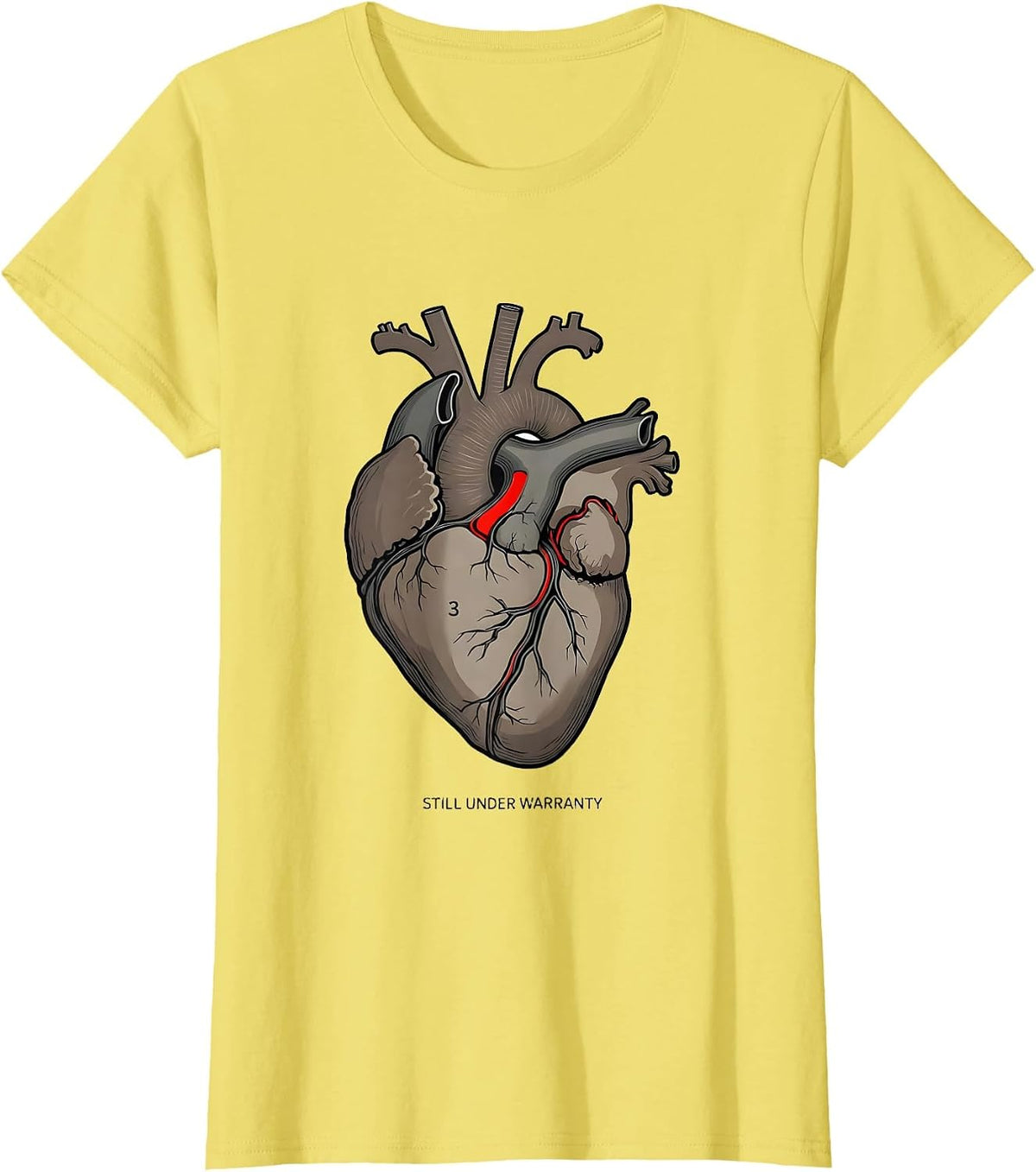 Still Under Warranty Funny Cardiac Nurse Heart Survivor T-Shirt - Lemon Yellow