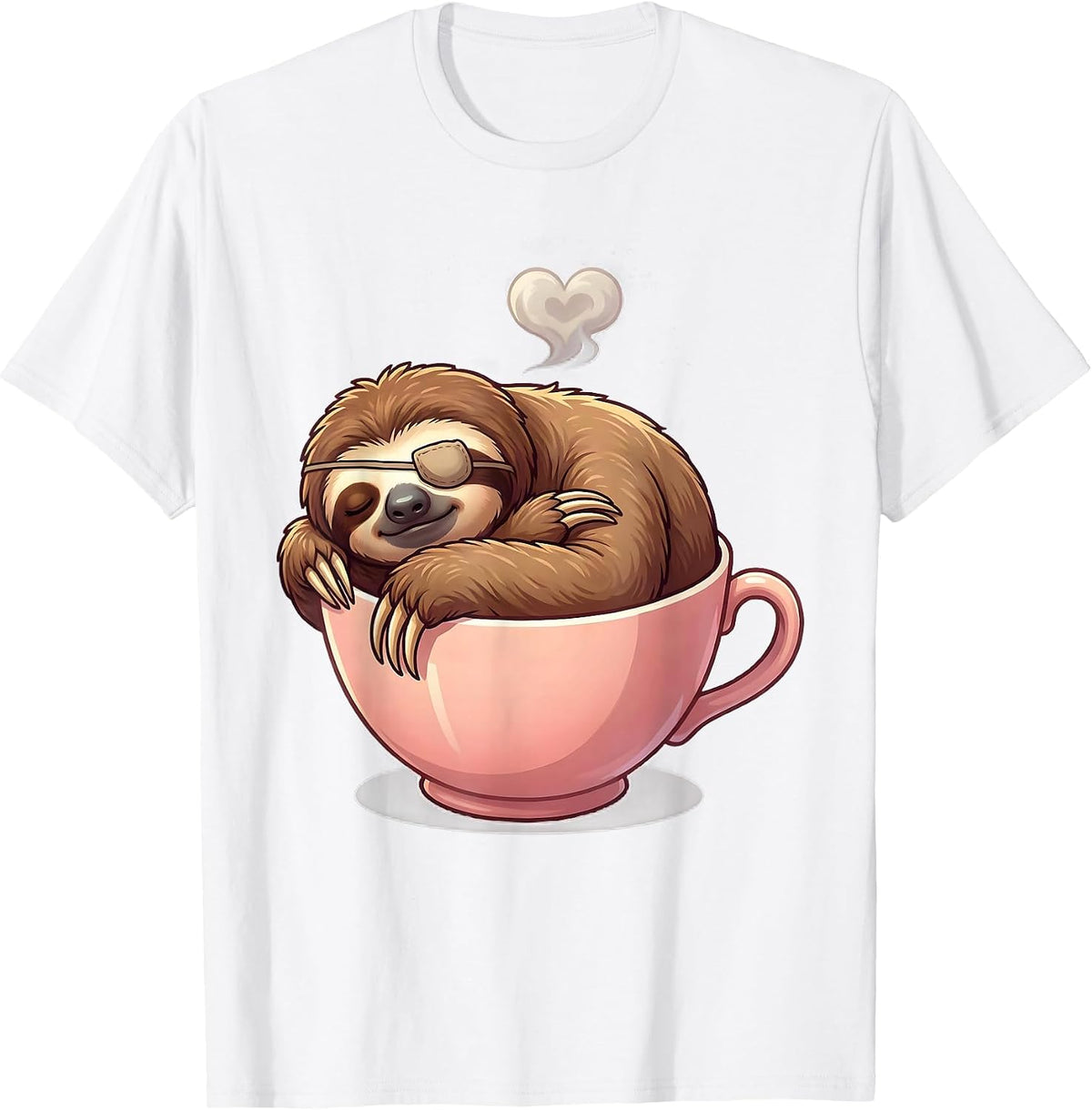 Men's Sloth In Teacup Cute Kawaii Animal Lover Gift T-Shirt - White