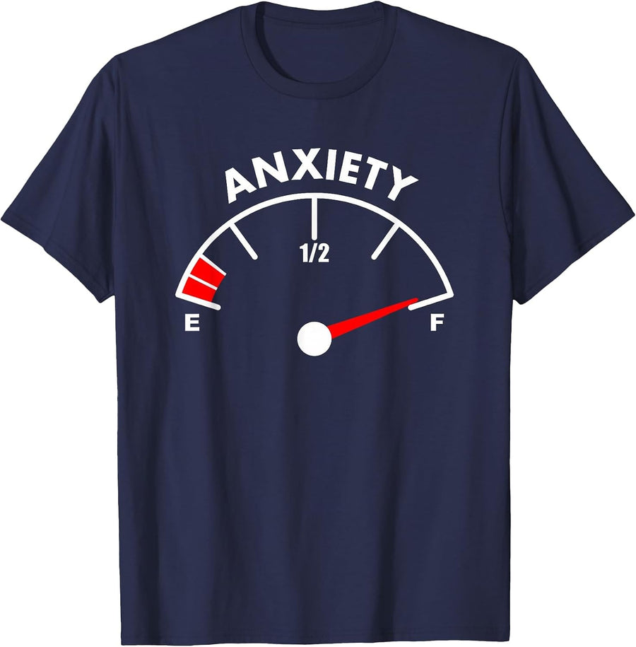Funny Anxious Shirt for Men Women Full of Anxiety T-Shirt - Navy Blue