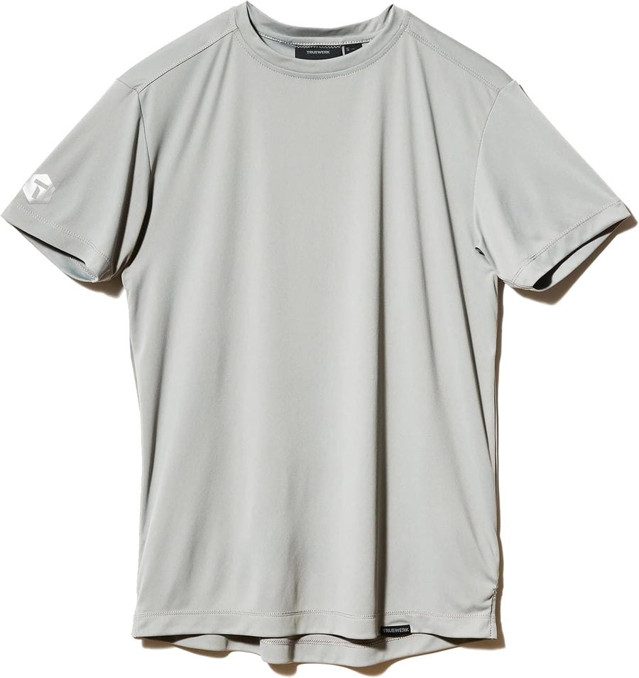 TRUEWERK Men's B1 Sun Short Sleeve Tee - UPF 50+ Sun Protection Work Shirt - Light Heathered Grey