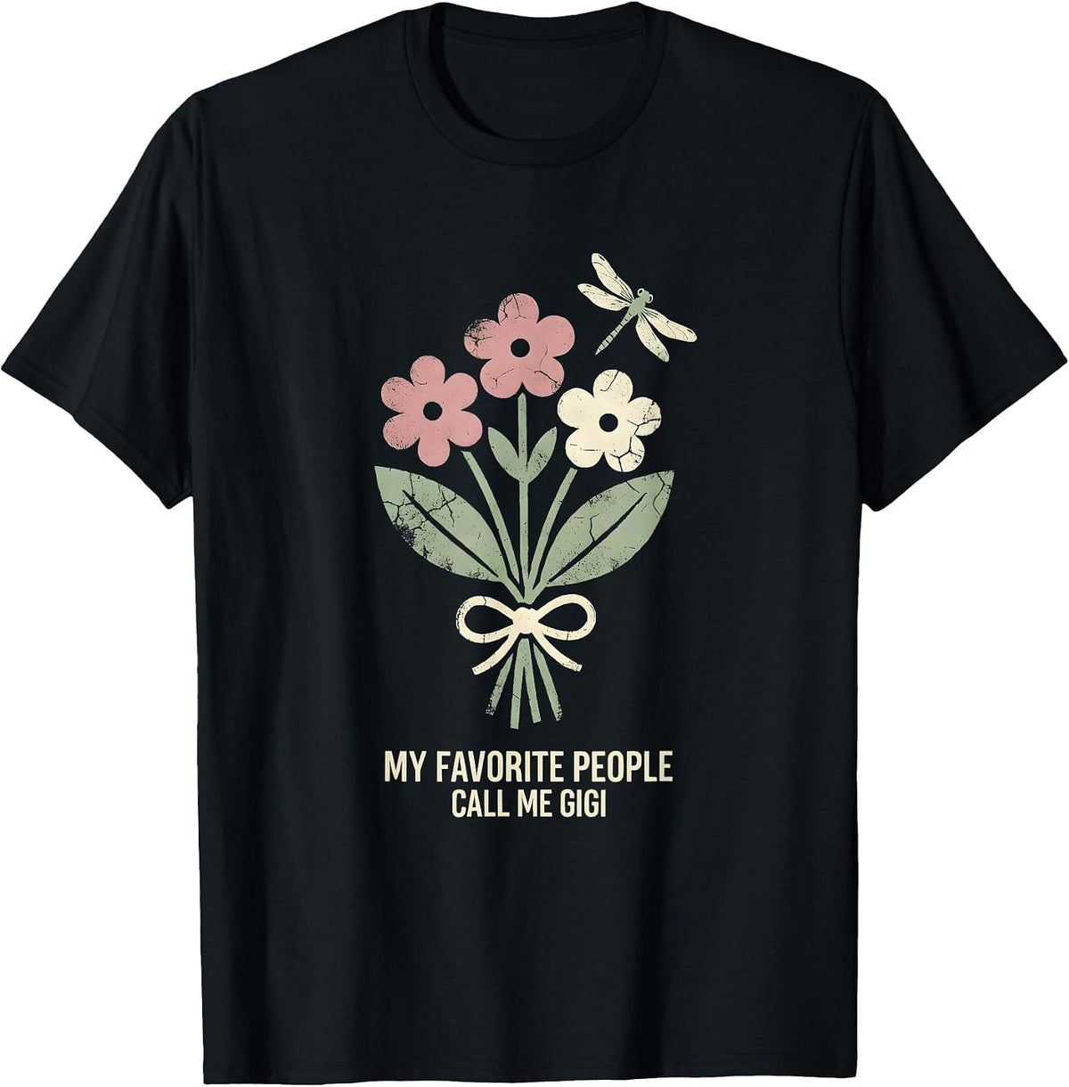 Men's My Favorite People Call Me Gigi Floral Boho Grandma Gift T-Shirt - Black
