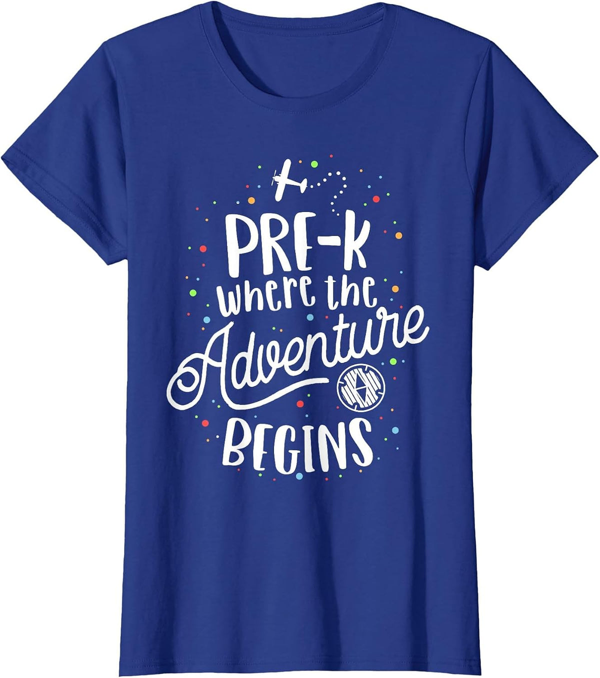 Pre-K Where The Adventure Begins Preschool Early Teacher T-Shirt - Royal Blue
