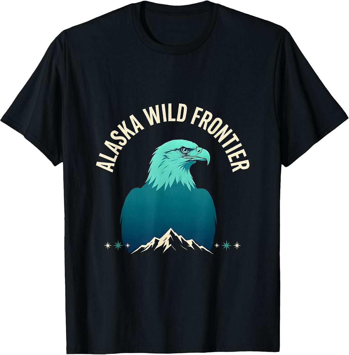 Men's Alaska Wild Frontier Vintage Eagle State Pride Souvenir T-Shirt - Black