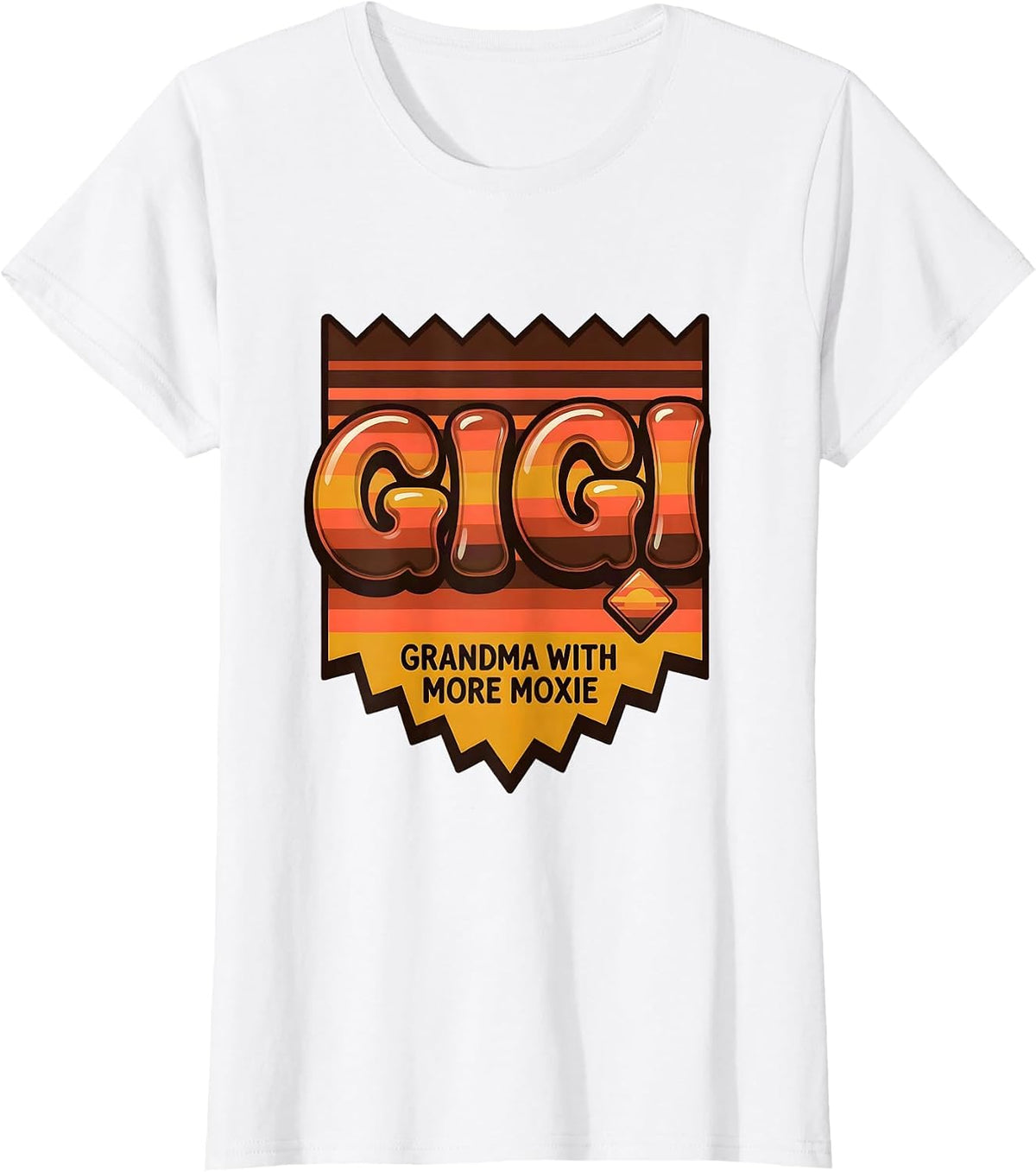 Gigi Grandma With More Moxie Retro 70s Funny Grandmother T-Shirt - White