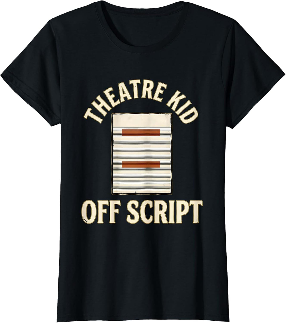Theatre Kid Off Script Vintage Musical Theatre Humor T-Shirt - Black