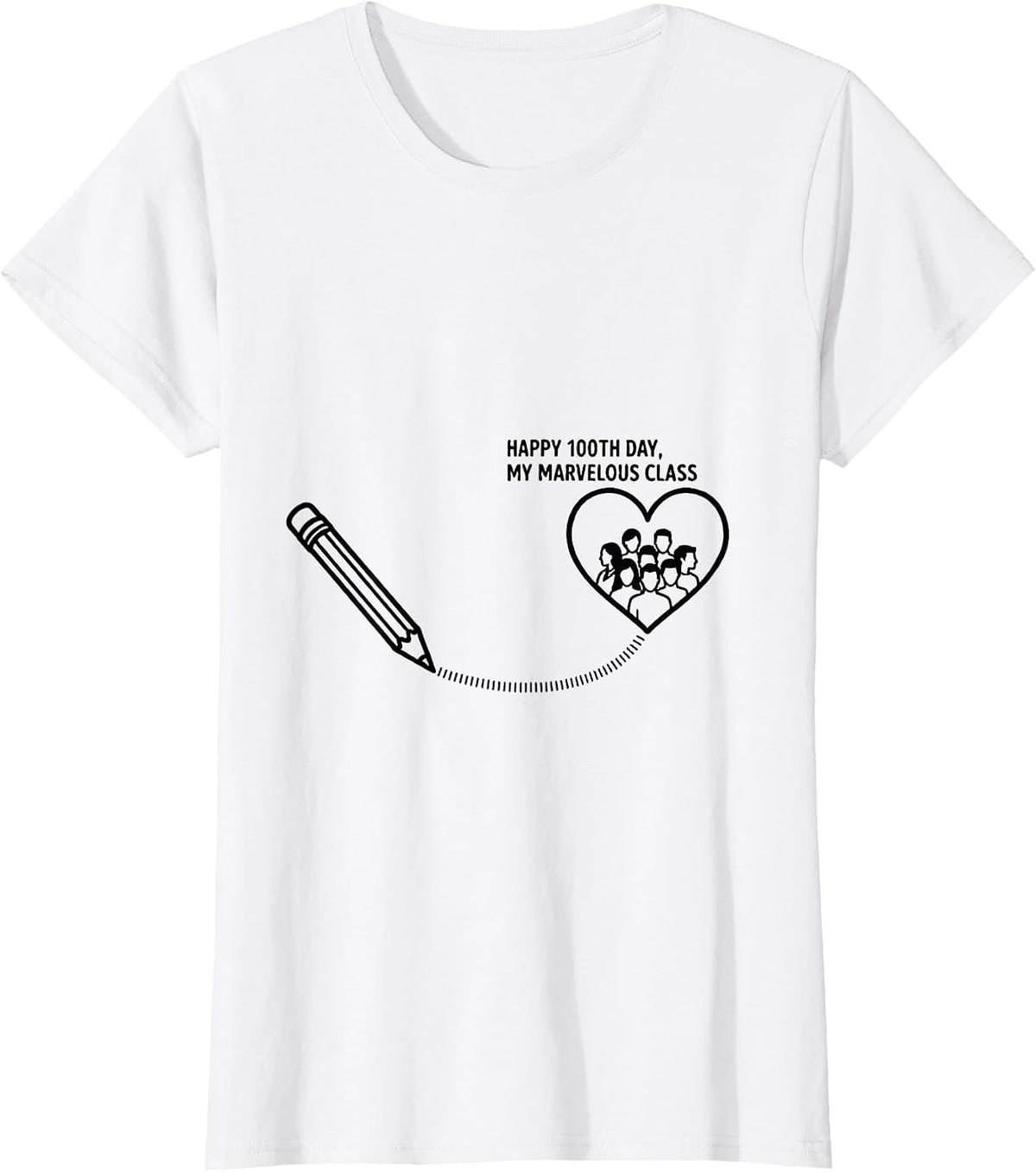 Happy 100th Day My Marvelous Class Teacher Valentine T-Shirt - White