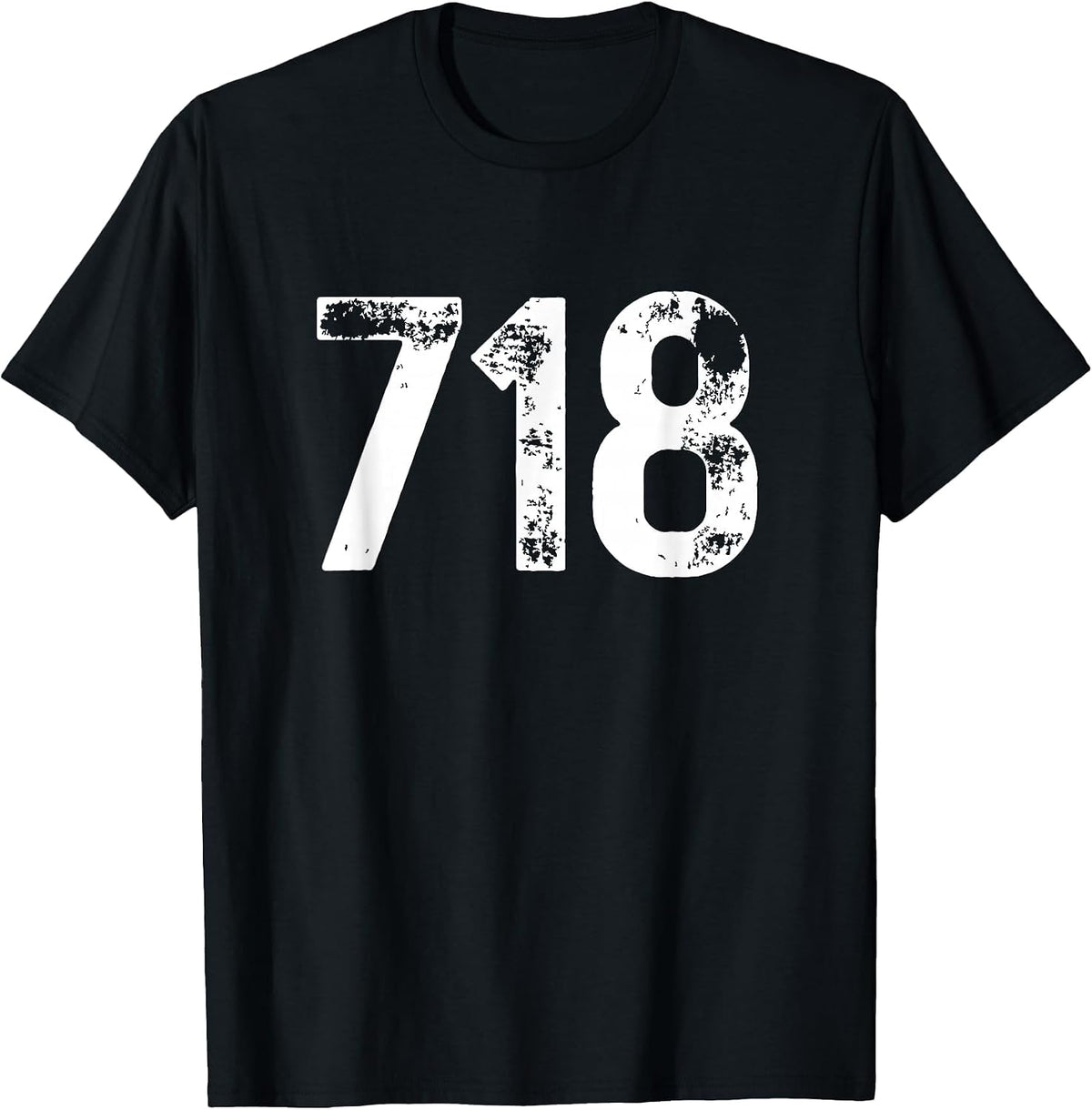 718 Area Code New York NY Mobile Phone Area Code 718 T-Shirt - Black