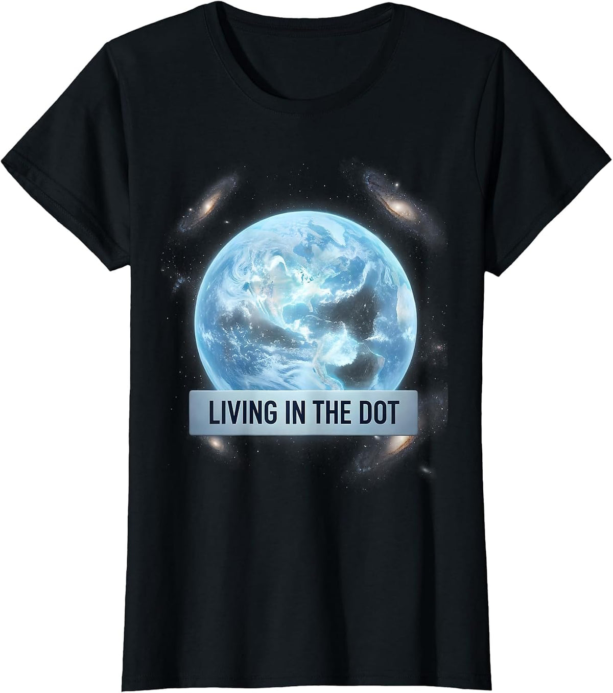 Living in the Dot Minimalist Graphic Design T-Shirt - Black